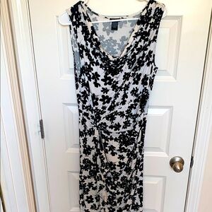 Ann Taylor Black and White Floral Dress
